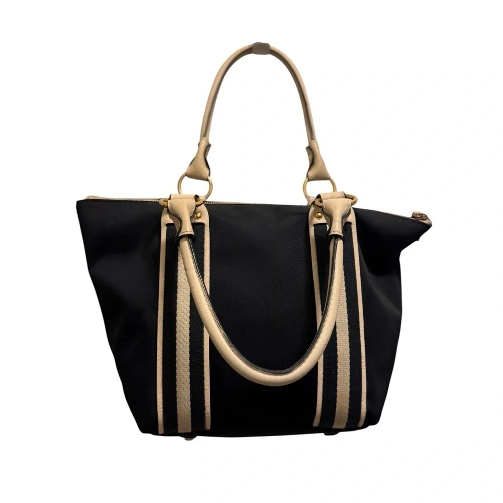 Michael Kors Black and Tan Tote with Structured Design
